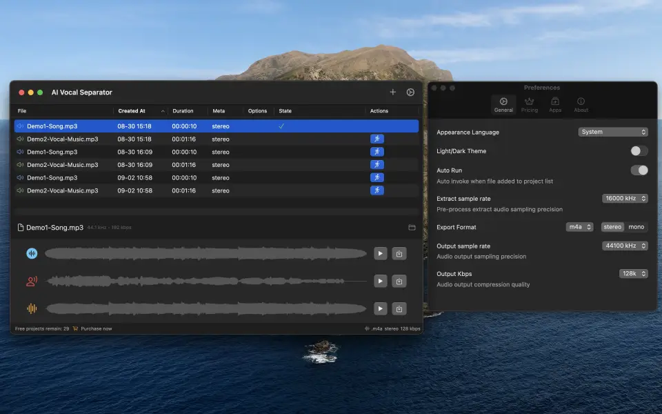 Vocal Separator Application Screenshot
